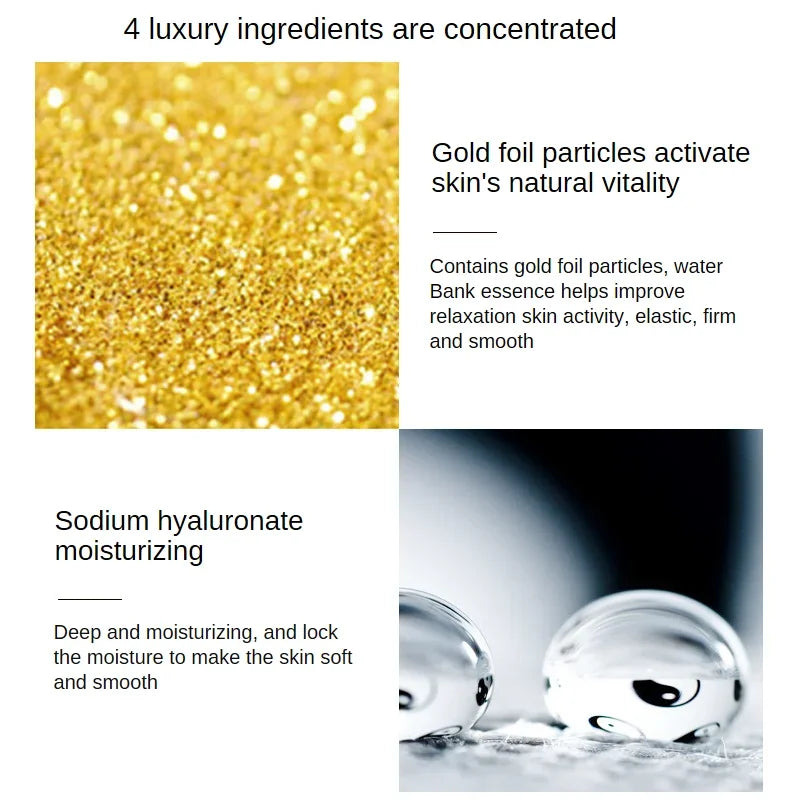 24K Gold Hyaluronic Acid Nicotinamide Face Serum Replenishment Moisturize Shrink Pore Brighten Skin Care Firming Facial Essence-Health Wisdom™