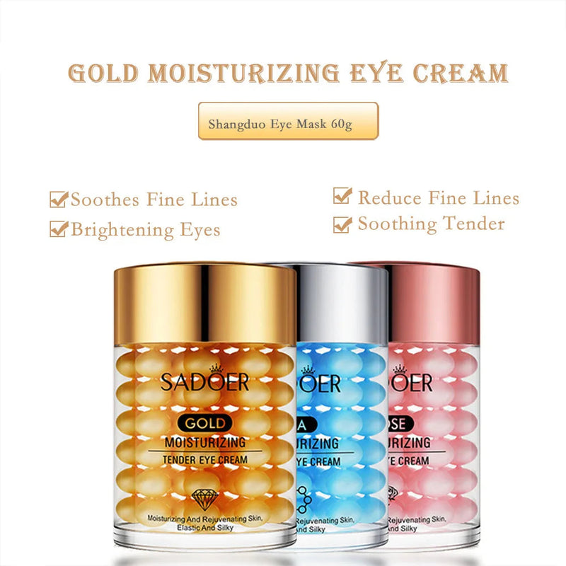 24K Gold Moisturizing Eye Cream Anti Wrinkle Fade Dark Eye Circles Hyaluronic Acid Eye Cream Health Beauty Skin Care Product-Health Wisdom™