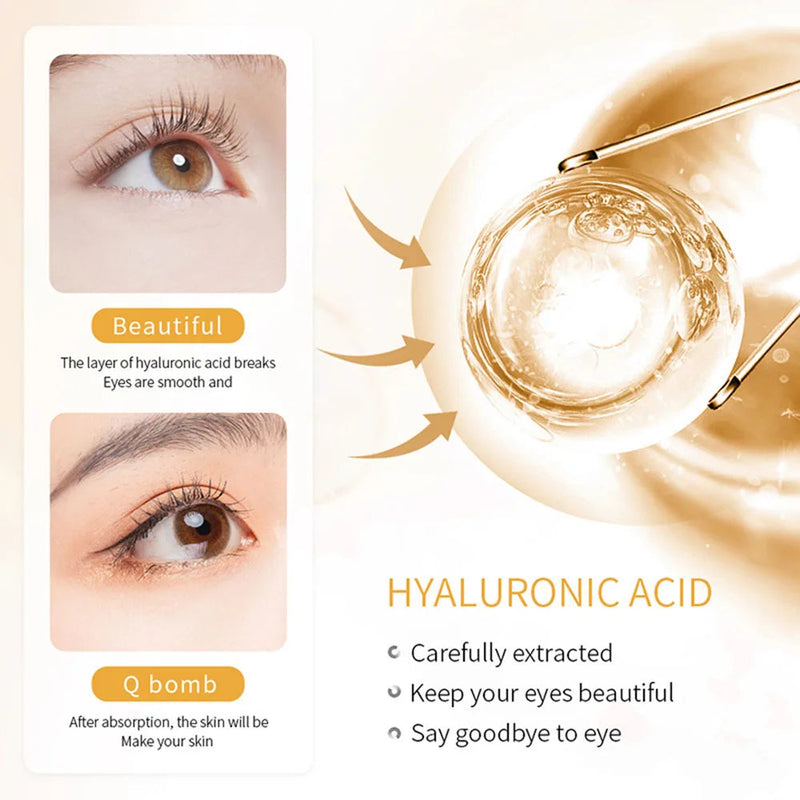 24K Gold Moisturizing Eye Cream Anti Wrinkle Fade Dark Eye Circles Hyaluronic Acid Eye Cream Health Beauty Skin Care Product-Health Wisdom™