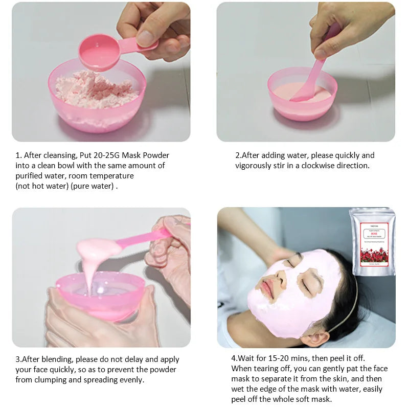 250g Natural Soft Hydro Jelly Face Mask Powder Masks Rose collagen Lavender DIY Rubber Facial SPA Jelly Mask Facial Skin Care-Health Wisdom™