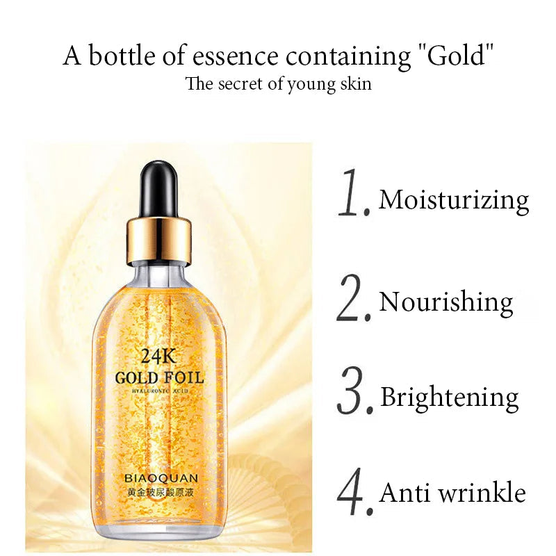 2pcs 24K Gold Essence Facial Moisturizing Brightening Shrinking Pore Anti-Aging Anti Wrinkle Face Serum Skin Care Products-Health Wisdom™