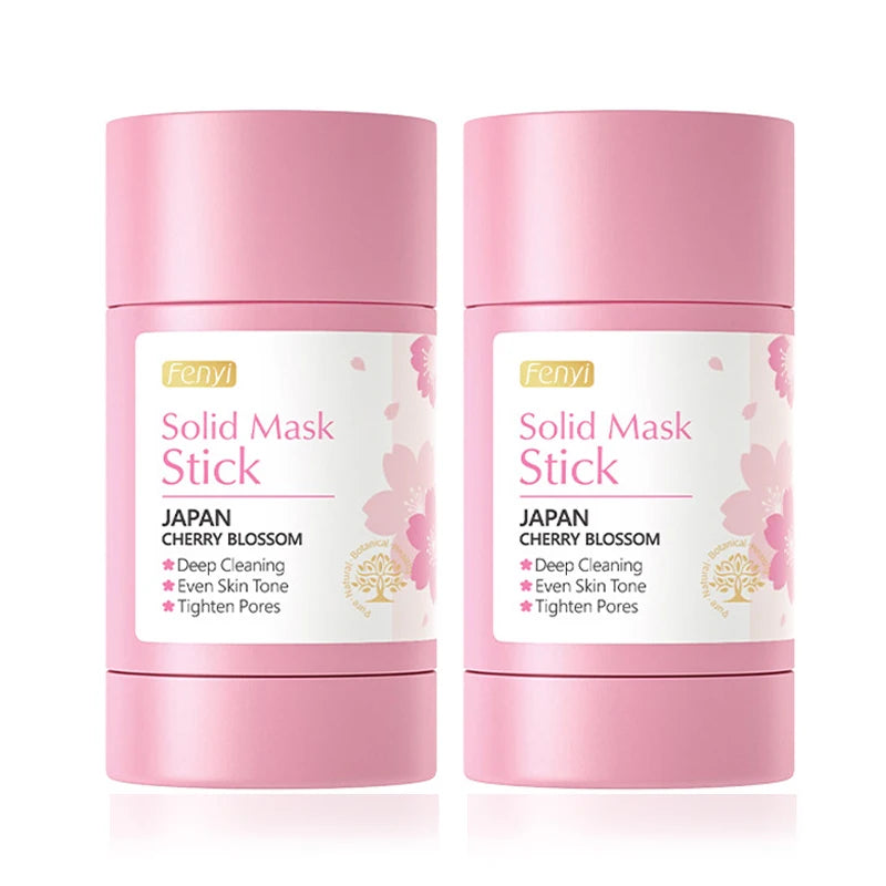 2pcs Green Tea Sakura Solid Facial Mask Stick Mud Masks Moisturizing Brightening Deep Cleaning Face Mask Skin Care Products-Health Wisdom™
