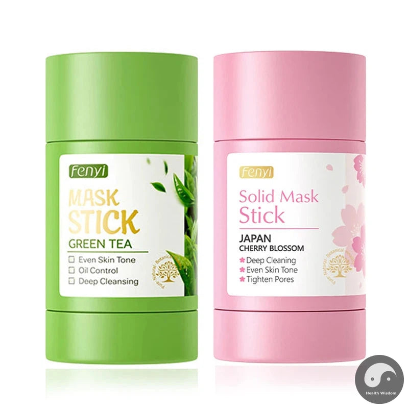 2pcs Green Tea Sakura Solid Facial Mask Stick Mud Masks Moisturizing Brightening Deep Cleaning Face Mask Skin Care Products-Health Wisdom™