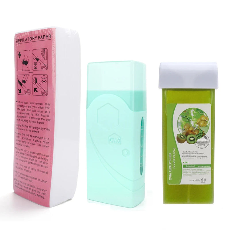 3 In 1 Roll On Depilatory Wax Kit Electric Body Hair Removal Waxing Heater Epilator Wax Heating Machine Waxing Strips Paper Set-Health Wisdom™