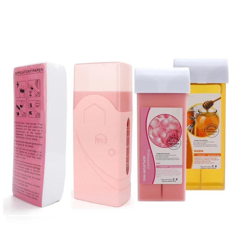 3 In 1 Roll On Depilatory Wax Kit Electric Body Hair Removal Waxing Heater Epilator Wax Heating Machine Waxing Strips Paper Set-Health Wisdom™