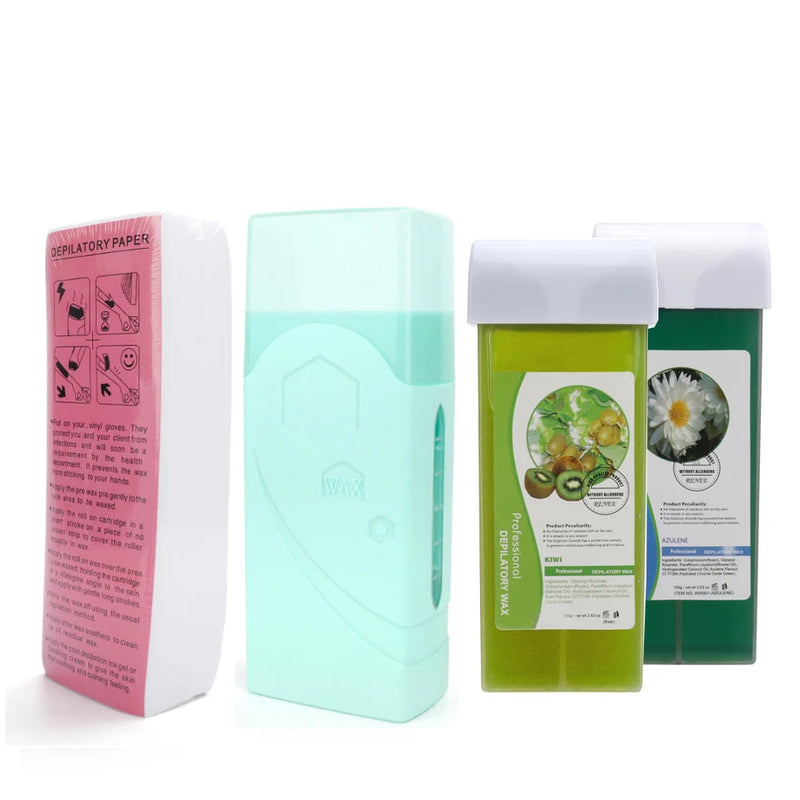 3 In 1 Roll On Depilatory Wax Kit Electric Body Hair Removal Waxing Heater Epilator Wax Heating Machine Waxing Strips Paper Set-Health Wisdom™