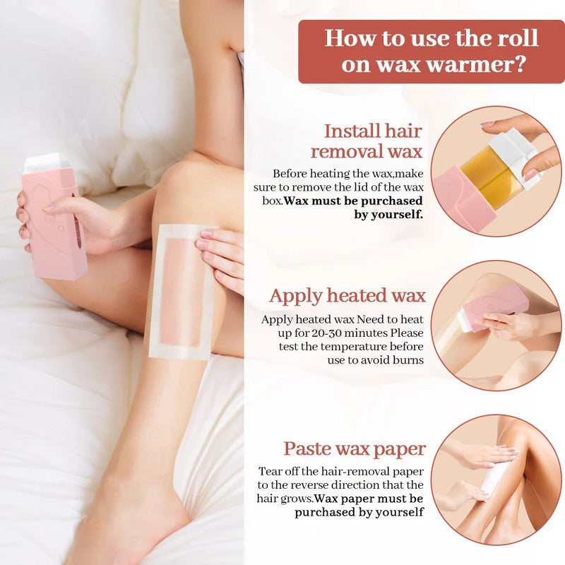 3 In 1 Roll On Depilatory Wax Kit Electric Body Hair Removal Waxing Heater Epilator Wax Heating Machine Waxing Strips Paper Set-Health Wisdom™