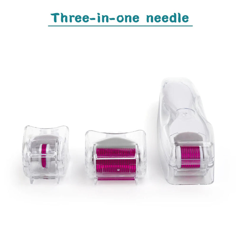 3 in 1 Derma Roller Micro Needles dr Roller Titanium Mezoroller DR Pen Machine Tool Skin Care Treatment Microdermabrasion Roller-Health Wisdom™