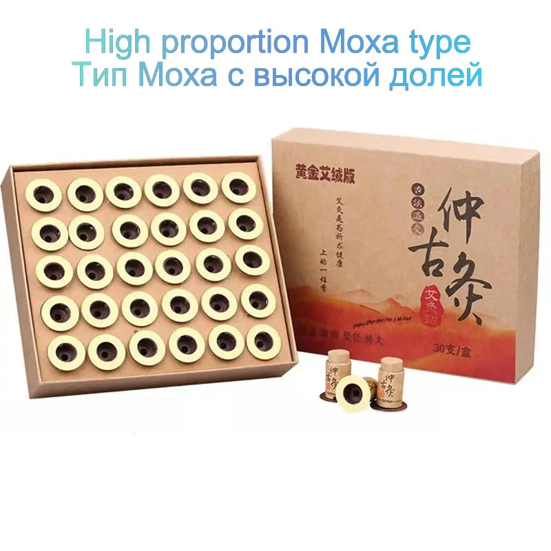 30Pcs High Quality Moxibustion Tube Moxa Stick Warm Acupuncture Massage Therapy Chinese Medicine Mugwort Health Care Warm Uterus-Health Wisdom™