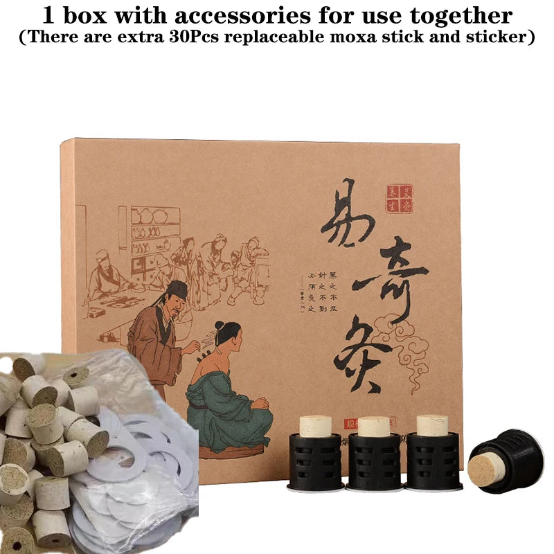 30Pcs Replaceable Moxibustion Tube Moxa Stick Warm Acupuncture Massage Chinese Medicine Wormwood Health Care Acupoint Therapy-Health Wisdom™