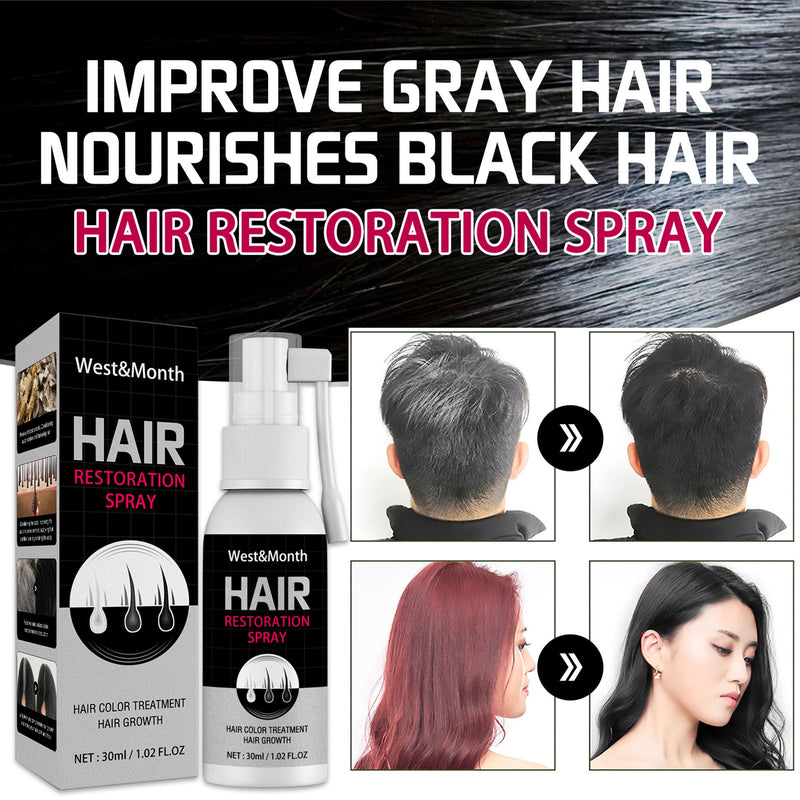 30ml Hair Darkening Spray Anti White Hair Herbal Hair Care Serum Blacken Hair Reduce Gray Hair Scalp Nourish Glitter Hair Spray-Health Wisdom™