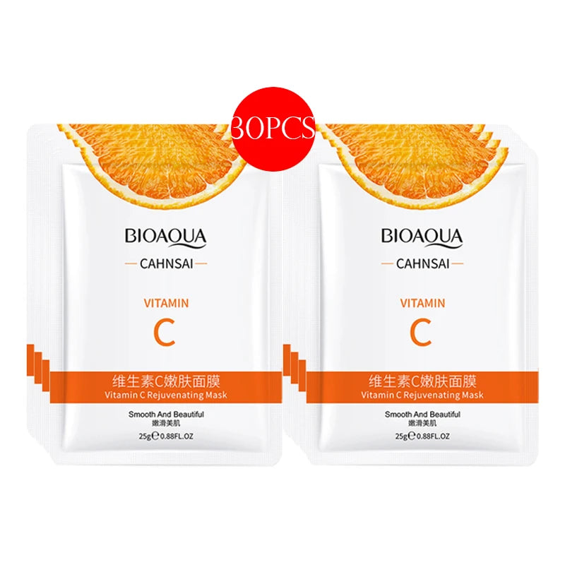 30pcs BIOAQUA skincare Face Masks Women Face skin care Sheet Mask Moisturizing Anti-wrinkle Hydrating Snail Korean Facial Mask-Health Wisdom™