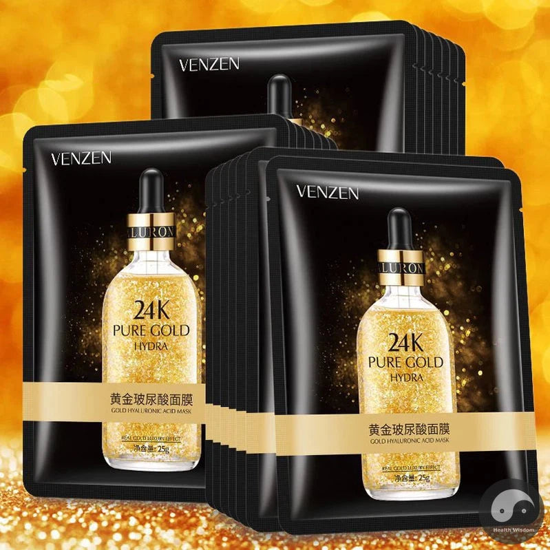 30pcs Hyaluronic Acid 24K Gold Face Mask Facial skincare Anti Wrinkle Moisturizing Facial Masks Beauty Face Skin Care Products-Health Wisdom™