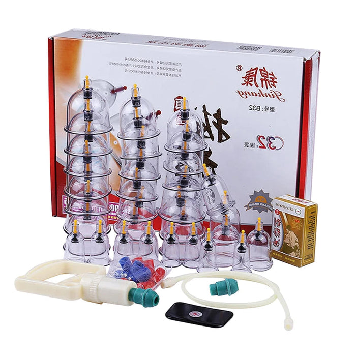 32 Cupping Therapy Set Vacuum Cupping Cup Body Massager Suction Cups Chinese Herbal Physiotherapy Vacuum Cups Heathy Care