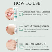 3pcs/Set Salicylic Acid Oil Control Acne Removing Skin Care Sets Serum Facial Anti Acne Removal Moisturizing Face Skin Care Kit-Health Wisdom™