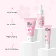 3pcs/set LAIKOU Vitamin C 24K Golden Sakura Skin Care Sets Face Cream Serum Eye Cream Moisturizing Anti Wrinkles Face Care Kit-Health Wisdom™