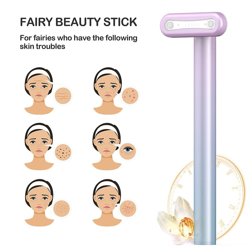 4 in 1 Facial Skincare Tool Red Light Therapy For Face Neck EMS Microcurrent Face Massage Anti-Aging Skin Tightening Beauty Wand-Health Wisdom™