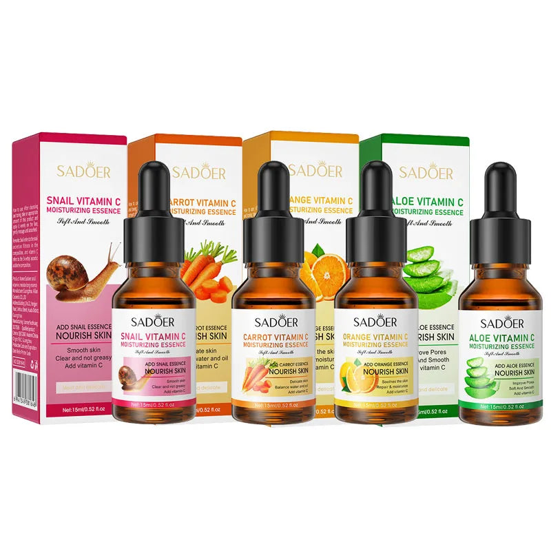 4pcs Vitamin C Serum for Face Skincare Refreshing Moisturizing Anti-aging Snail Facial Serum Acne Treatment Beauty Skin Care-Health Wisdom™