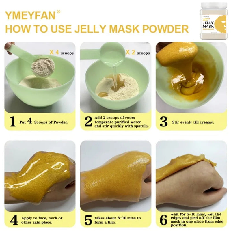 500g Jelly Face Mask Powder Masks DIY Hydrojelly Masks skincare Rose Golden Collagen Hyaluronic Acid Jelly Mask Facial Skin Care-Health Wisdom™