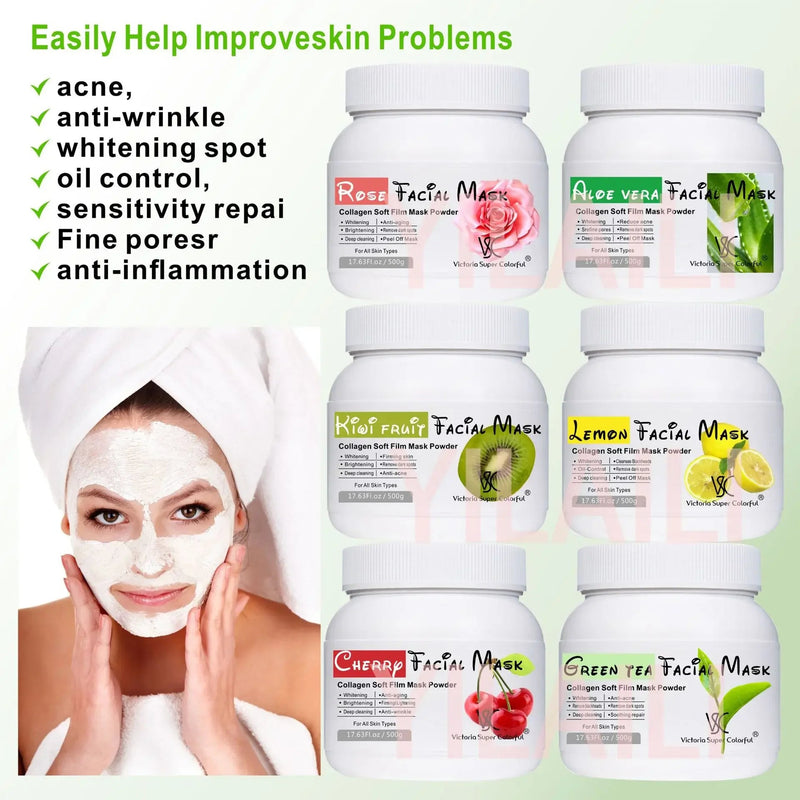 500g Niacinamide Soft DIY Jelly Mask Powder Moisturizing Whitening Rose Salicylic Acid Ceramide Face Powder Mask Wholesale-Health Wisdom™