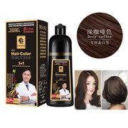 500ml Essence Black Hair Dye Shampoo Covering Hair Permanent Hair Color Dye Shampoo Natural Argan Oil Essence Instant-Health Wisdom™