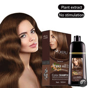 500ml Essence Black Hair Dye Shampoo Covering Hair Permanent Hair Color Dye Shampoo Natural Argan Oil Essence Instant-Health Wisdom™