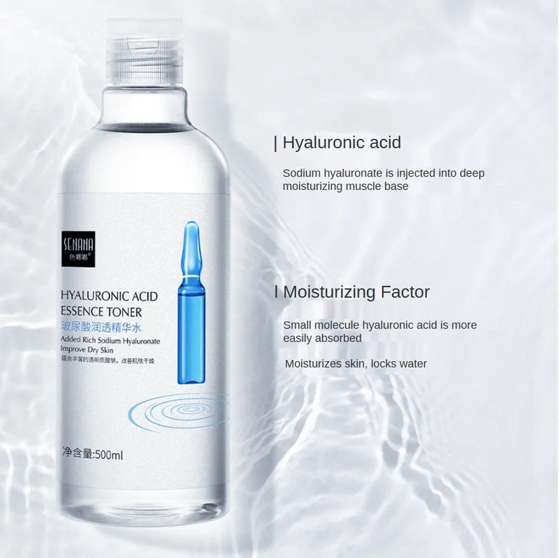 500ml Hyaluronic Acid Facial Essence Moisturizing Whiten Pore Shrink Anti-aging Freckle Anti Wrinkle VC Niacinamide Face Serum-Health Wisdom™
