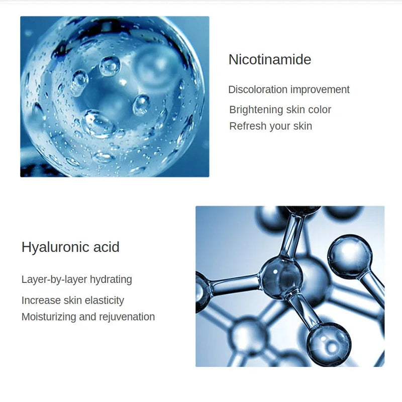 500ml Hyaluronic Acid Facial Essence Moisturizing Whiten Pore Shrink Anti-aging Freckle Anti Wrinkle VC Niacinamide Face Serum-Health Wisdom™