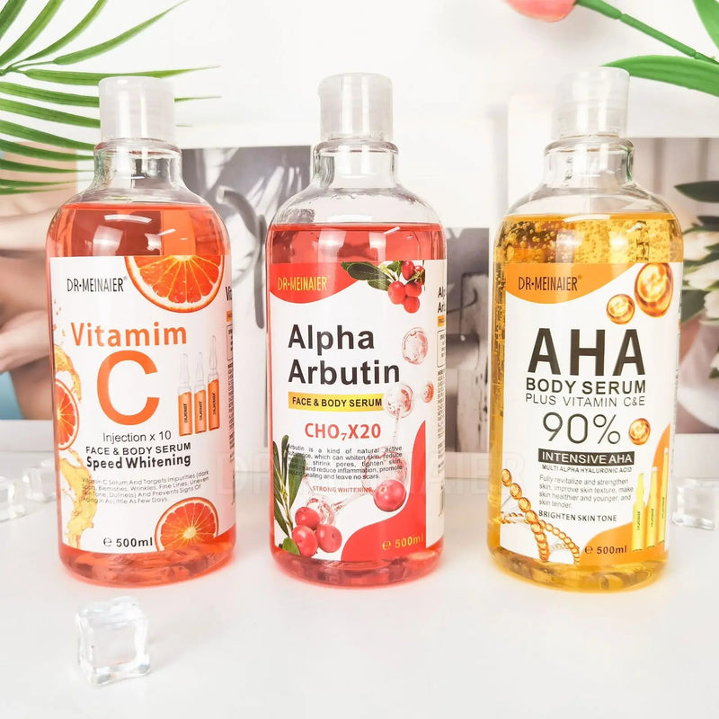 500ml Hyaluronic Acid, Nicotinamide Vitamin C AHA Face Serum Spots Eraser Corrector Whitening Moisturizing Lightening Body Serum-Health Wisdom™