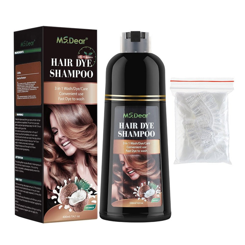 500ml Organic Natural Fast Hair Dye Black Shampoo Plant Essence Black Hair Color Dye Shampoo For Cover Gray White Hair-Health Wisdom™