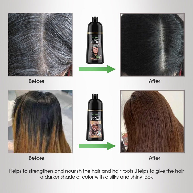 500ml Organic Natural Fast Hair Dye Black Shampoo Plant Essence Black Hair Color Dye Shampoo For Cover Gray White Hair-Health Wisdom™