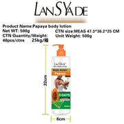 500ml Papaya Body Lotion Moisturizes The Body Skin Massage Essence, Removing Blackness and Brightening The Skin for Dropshipping-Health Wisdom™