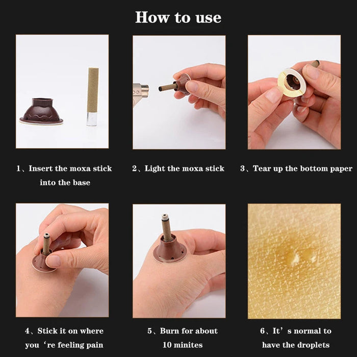 50Pcs Moxa Stick Moxibustion Stickers Chinese Herbal Moxas Therapy Acupuncture Foot Back Massager For Neck Warm Uterus Stomach