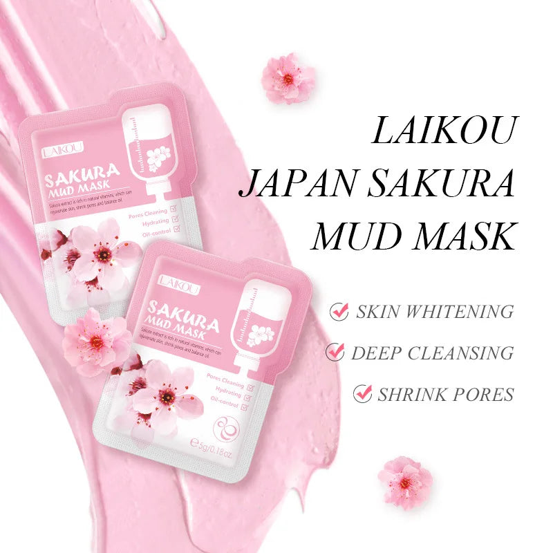 50pcs LAIKOU Mud Masks Sakura Facial Clay Masks Moisturizing Anti-aging Anti Acne Deep Cleansing skincare Face Mask for Beauty-Health Wisdom™