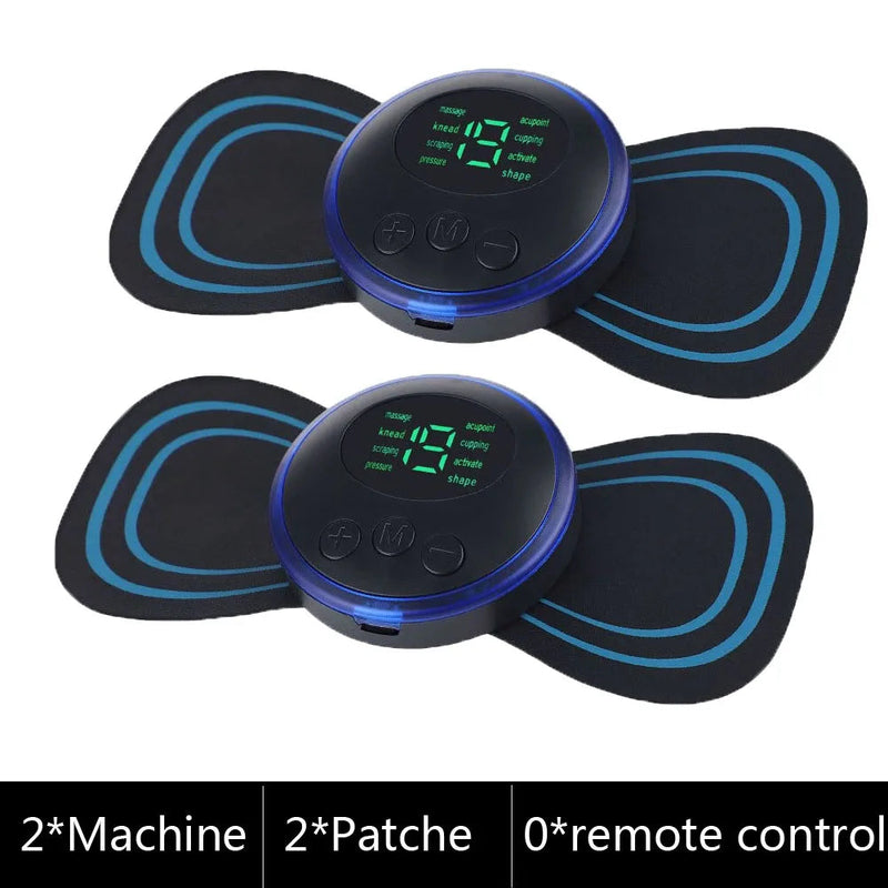 5Pcs EMS Mini Neck Massager Sticker Pulse Acupuncture Therapy Muscle Stimulate Leg Arms Cervical Back Body 8 Modes LCD Display-Health Wisdom™