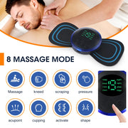 5Pcs EMS Mini Neck Massager Sticker Pulse Acupuncture Therapy Muscle Stimulate Leg Arms Cervical Back Body 8 Modes LCD Display-Health Wisdom™