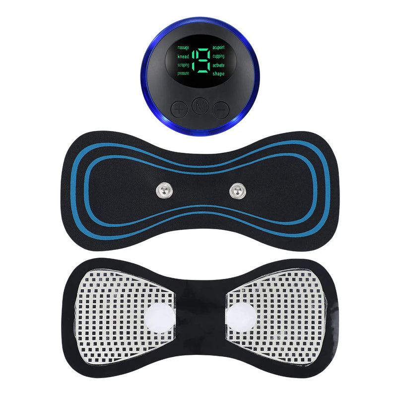 5Pcs EMS Mini Neck Massager Sticker Pulse Acupuncture Therapy Muscle Stimulate Leg Arms Cervical Back Body 8 Modes LCD Display-Health Wisdom™