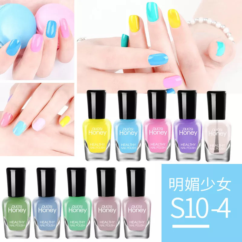 5ml*10 Bottles Set Nail Polish Quick-drying Peelable and Tearable Water-based Beginner Nail Polish No Need LED Lamp Long Lasting-Health Wisdom™