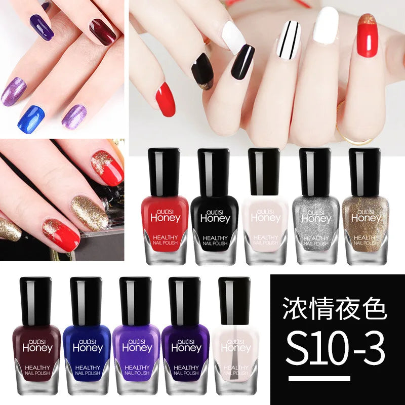 5ml*10 Bottles Set Nail Polish Quick-drying Peelable and Tearable Water-based Beginner Nail Polish No Need LED Lamp Long Lasting-Health Wisdom™