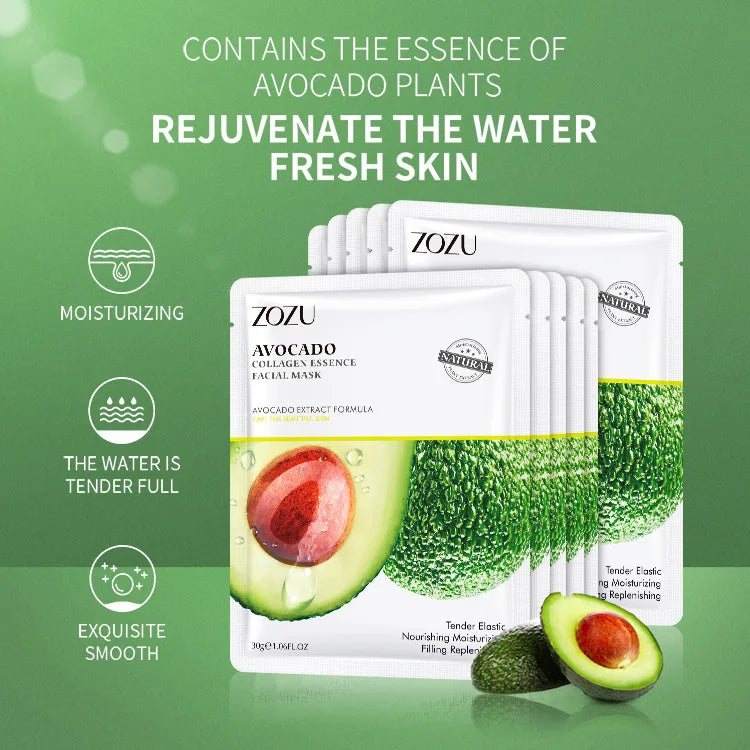 5pcs Avocado Moisturizing Face Mask Whitening Facial Masks Fresh Fruit Nourishing Anti Acne Beauty Face Skin Care Products-Health Wisdom™
