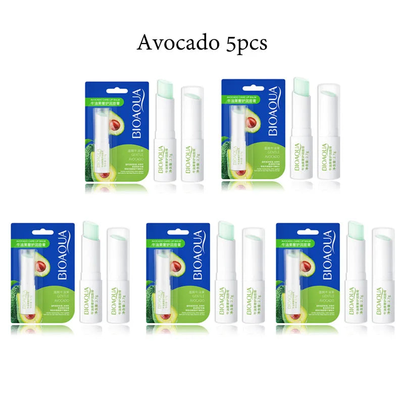 5pcs BIOAQUA Natural Fruits Lip Balm Moisturizing Jelly Nourishing Skin Care Lipstick Non-Stick Long-lasting Lips Care Cosmetics-Health Wisdom™