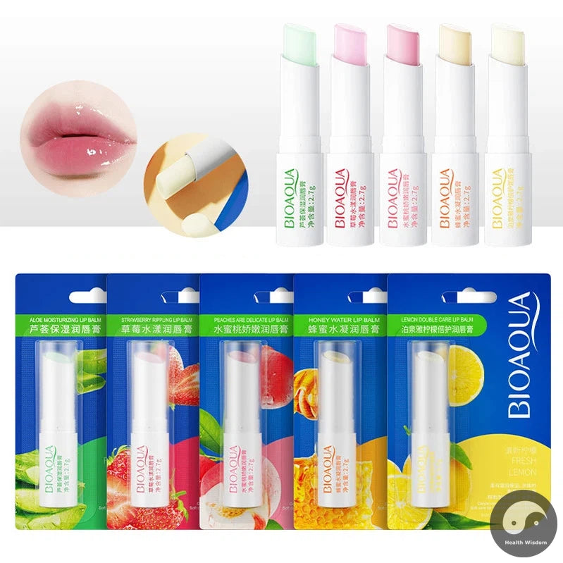 5pcs BIOAQUA Natural Fruits Lip Balm Moisturizing Jelly Nourishing Skin Care Lipstick Non-Stick Long-lasting Lips Care Cosmetics-Health Wisdom™
