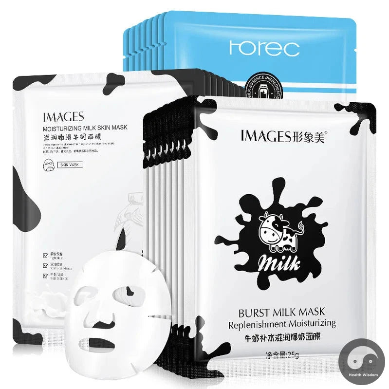 5pcs Beauty Milk Facial masks Moisturizing Skin Rejuvenating Anti-aging Whitening Face Mask Facial Sheet Mask Skin Care Products-Health Wisdom™