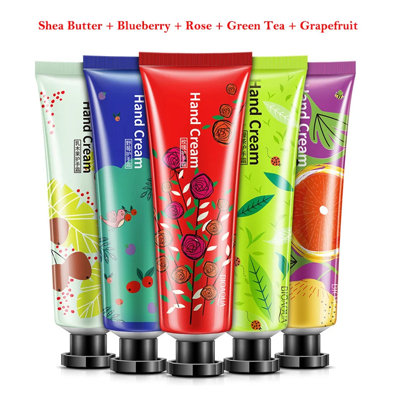 5pcs Fragrant Fruits Hand Cream Moisturizing Hands Creams Sets Anti-chapping Nourishing Repairing Handcream Hand Skin Care-Health Wisdom™