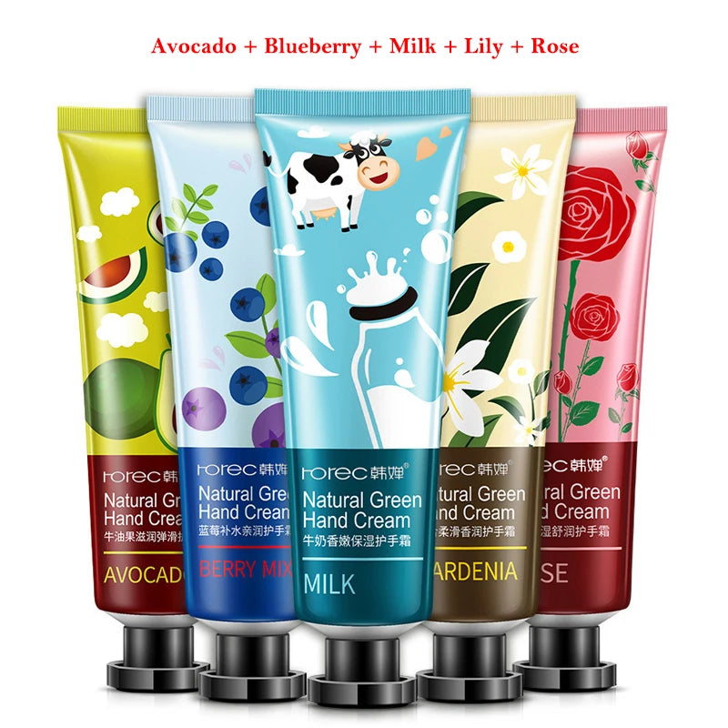 5pcs Fragrant Fruits Hand Cream Moisturizing Hands Creams Sets Anti-chapping Nourishing Repairing Handcream Hand Skin Care-Health Wisdom™