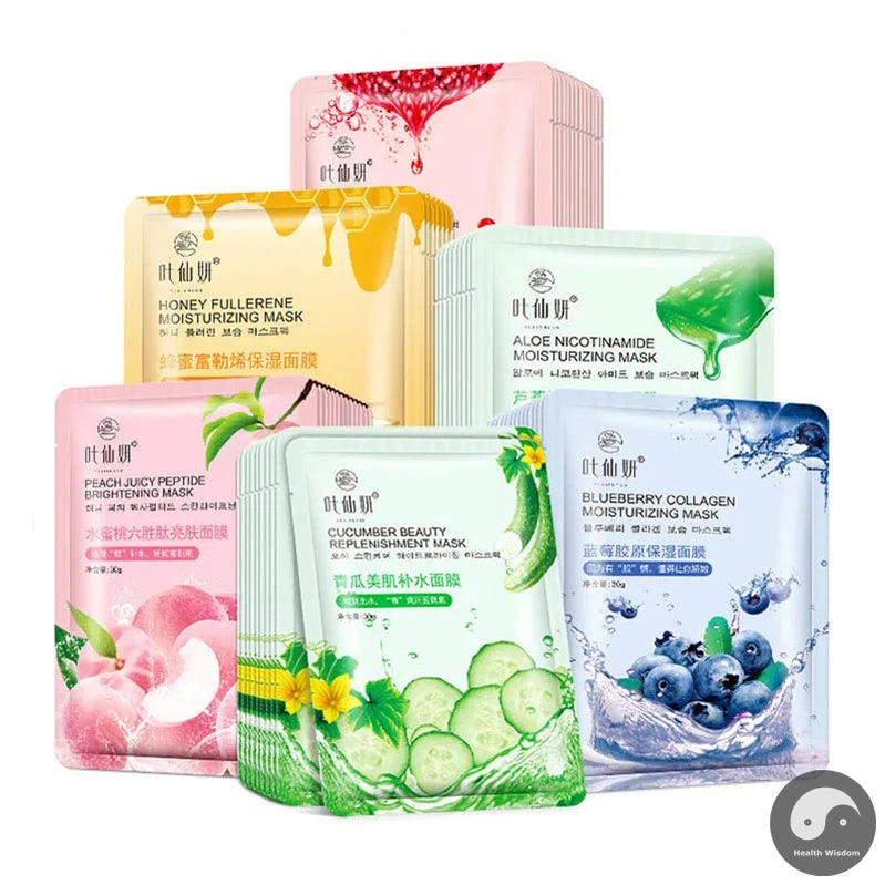 5pcs Fresh Fruits Facial Masks Beauty Skin Care Face Sheet Mask Moisturizing Anti-aging Anti Acne Hydrating Face Mask for Beauty-Health Wisdom™
