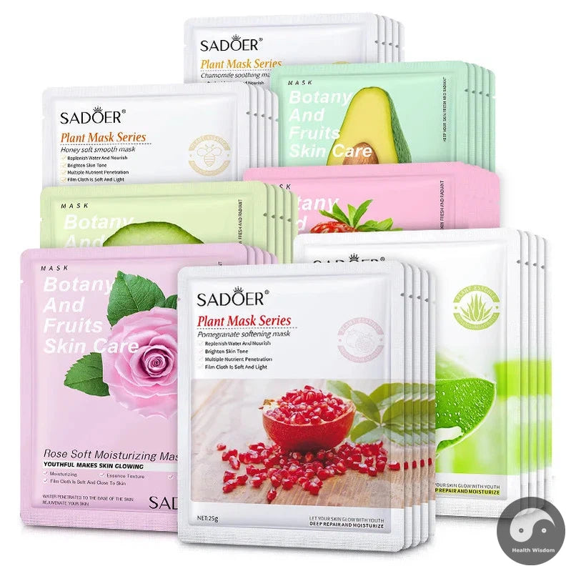 5pcs Fresh Fruity Flowery Face Mask Moisturizing Anti-Wrinkle Nourishing skincare Facial Masks Face Sheet Mask for Skin Care-Health Wisdom™