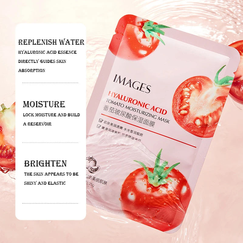 5pcs IMAGES Tomato Hyaluronic Acid Face Masks Sheet Mask Facial Moisturizing Refreshing Anti-aging Skin Care Korean Facial Masks-Health Wisdom™