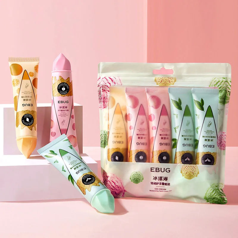 5pcs Ice Cream Moisturizing Hand Cream Set Moisturizing Anti Chap Nourishing Anti-wrinkle Hand Creams Sets Hands Care for Beauty-Health Wisdom™