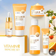 5pcs LAIKOU Sakura Vitamin C Skin Care Sets Facial Cleanser Face Eye Cream Serum Toner Moisturizing Anti-Aging Face Care Kit-Health Wisdom™